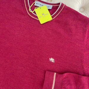 New Etro Crewneck Burgundy Sweater M size